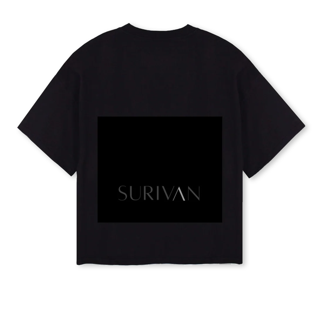 SURIVANBLKTEE Black Oversized Boxy Tee. - Image 2
