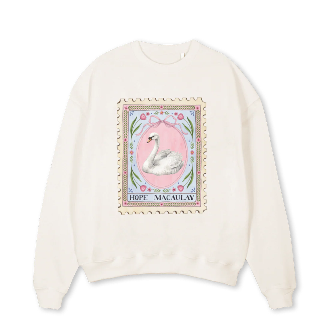 SWAN Vintage White Oversized Crewneck Sweater.