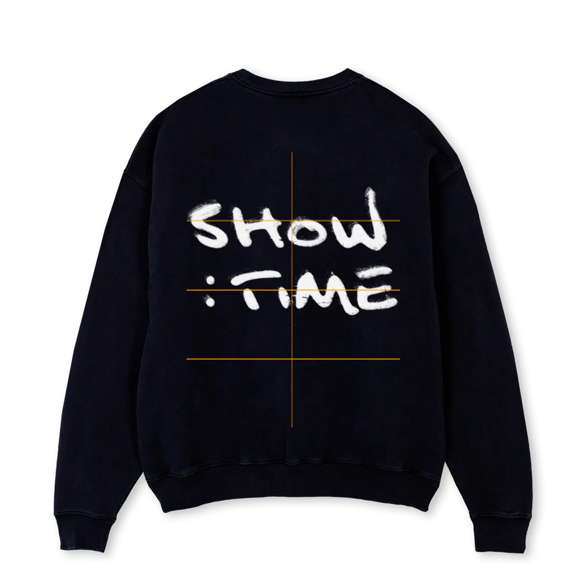 SWEATBLACKWHITELOGO_1 Black Oversized Crewneck Sweater. - Image 2