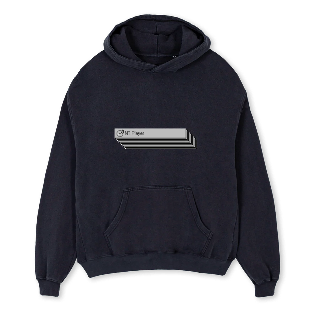 SWEATNTPLAYER Vintage Black Oversized Hoodie.