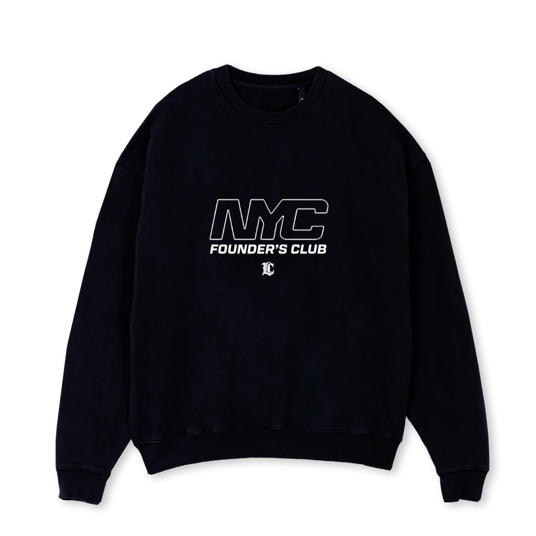 SWEATNYC Black Oversized Crewneck Sweater.