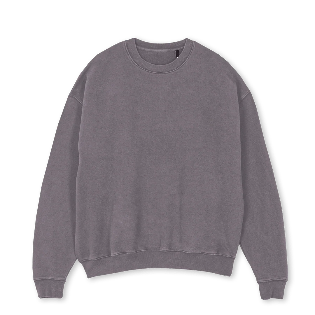 SWEATONE Pigment Grey Oversized Crewneck Sweater.