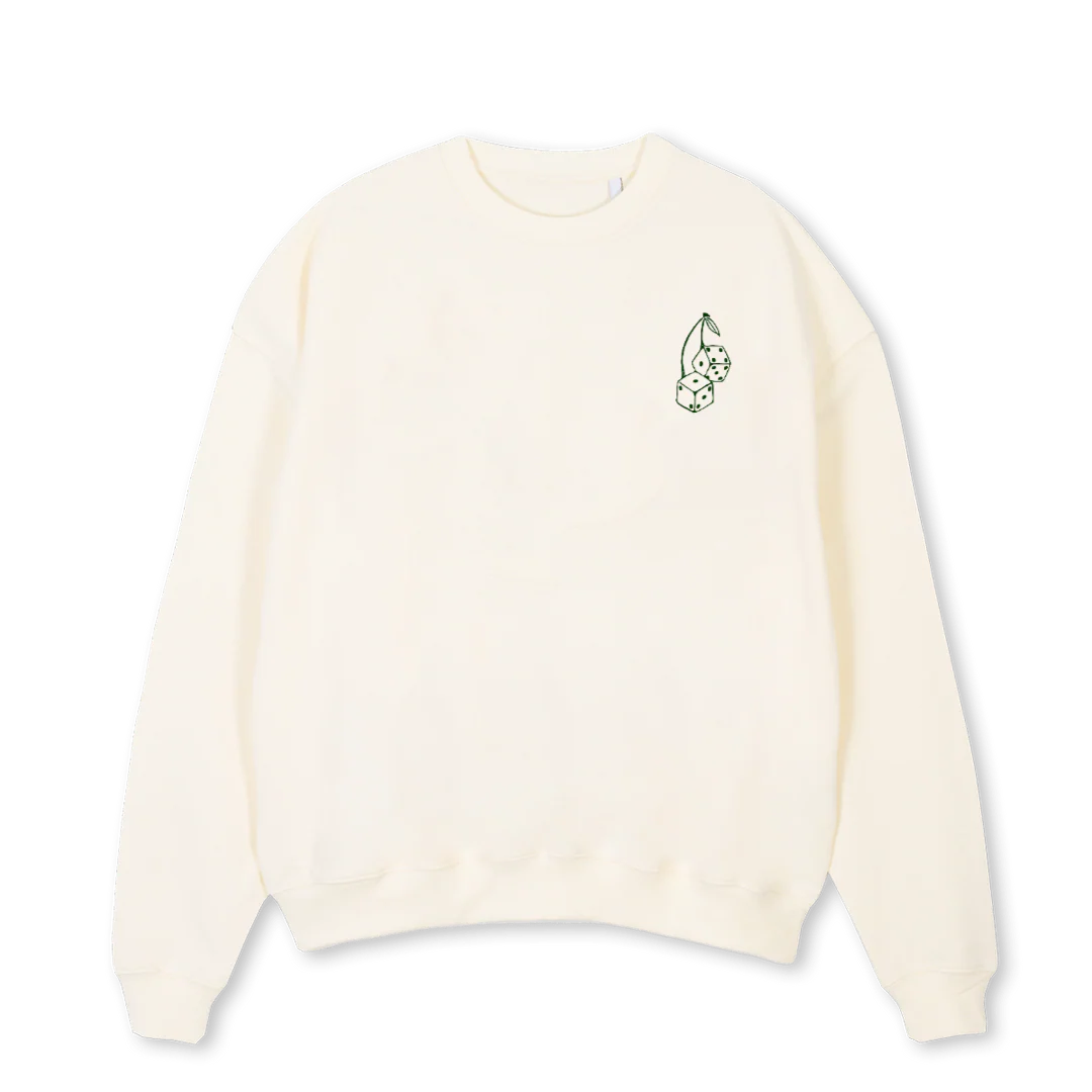 SWEATSHIRT SPICEOFSD Cream Oversized Crewneck Sweater.