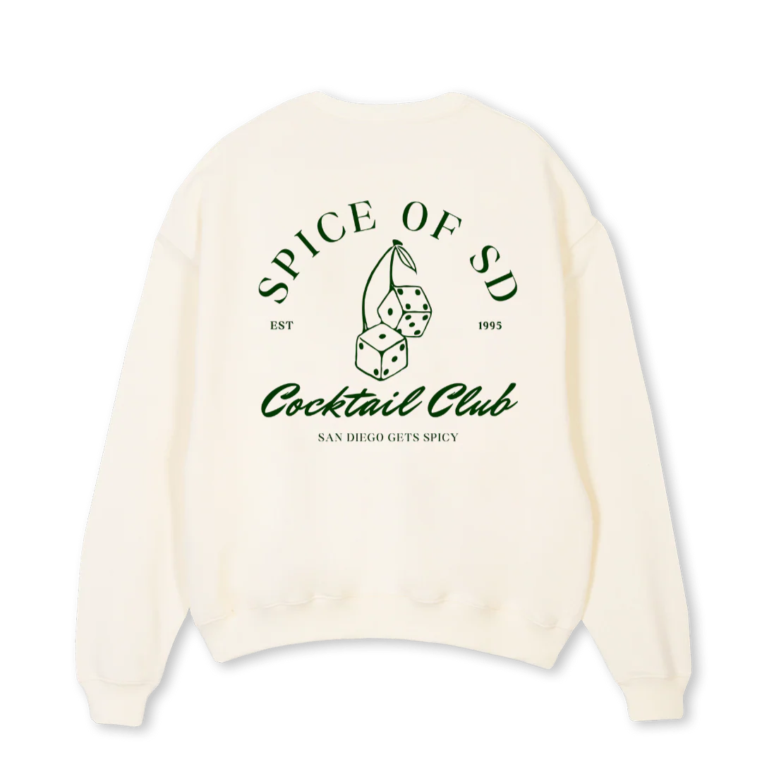 SWEATSHIRT SPICEOFSD Cream Oversized Crewneck Sweater. - Image 2