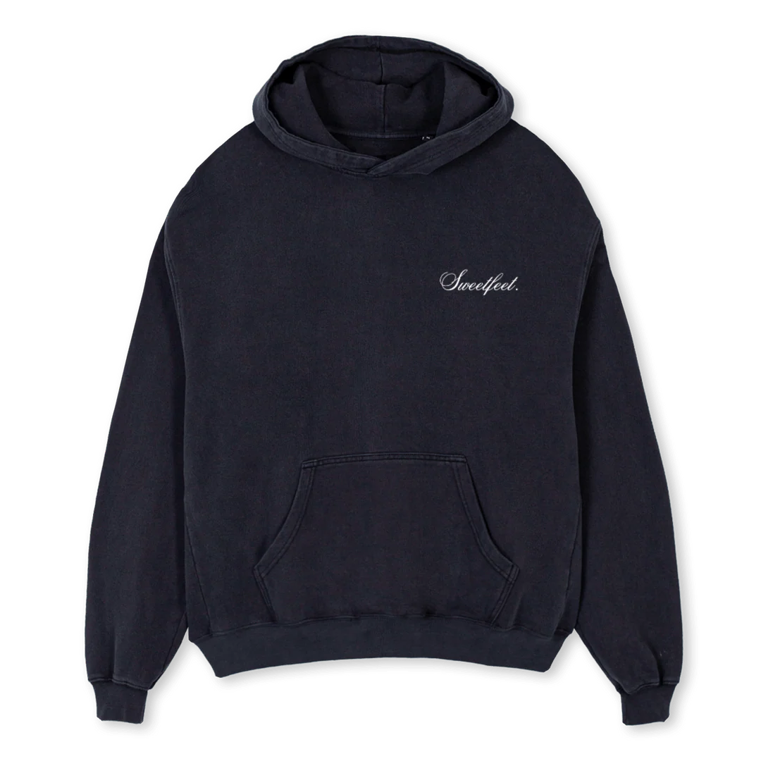 SWEETFEETHOODIETWO Vintage Black Oversized Hoodie.