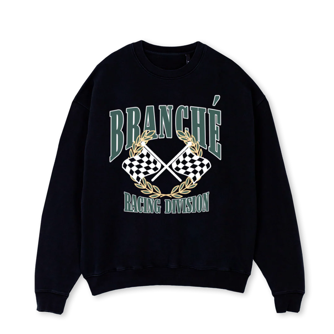 SWTHER Black Oversized Crewneck Sweater.
