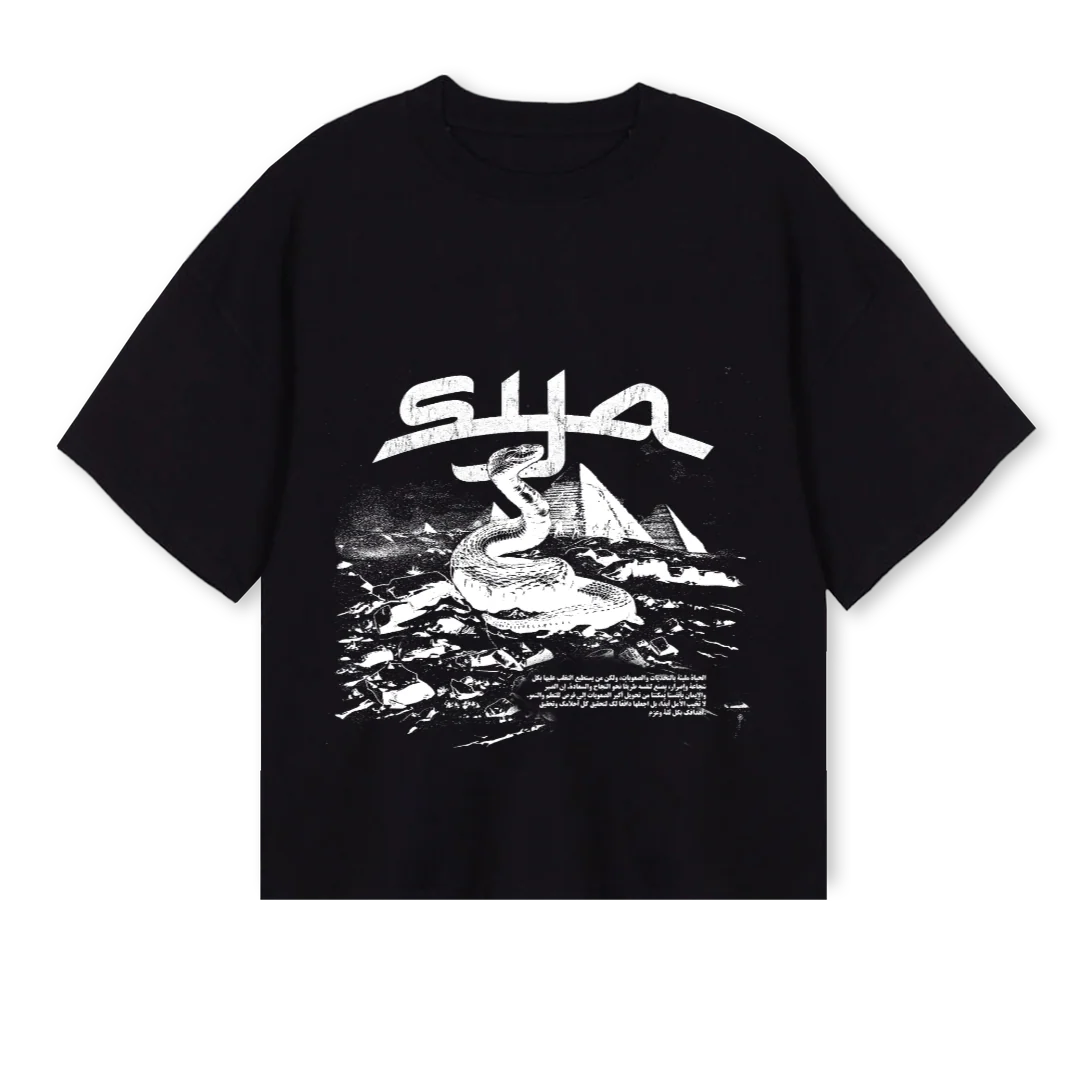 SYABLANCNOIR_2 Black Oversized Boxy Tee.