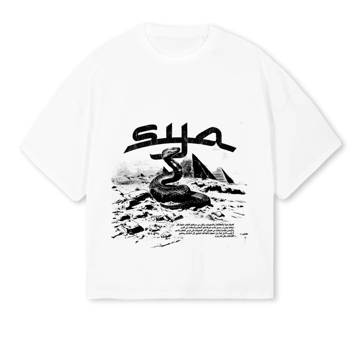 SYABLANCNOIR White Oversized Boxy Tee.