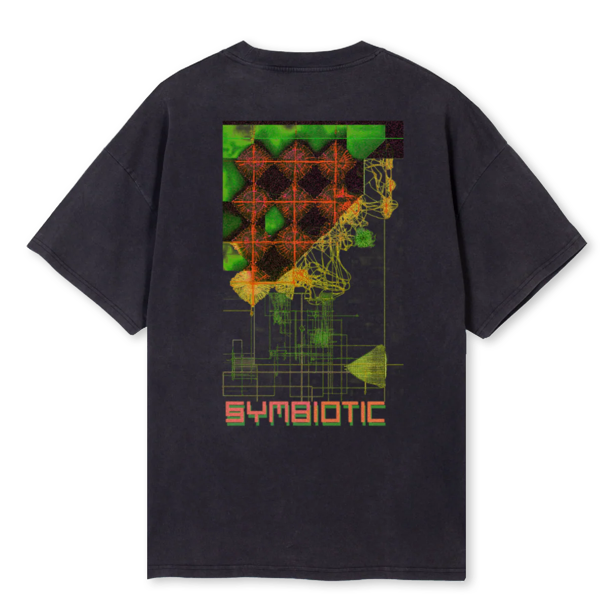 SYMBFRACT Vintage Black Oversized Tee. - Image 2