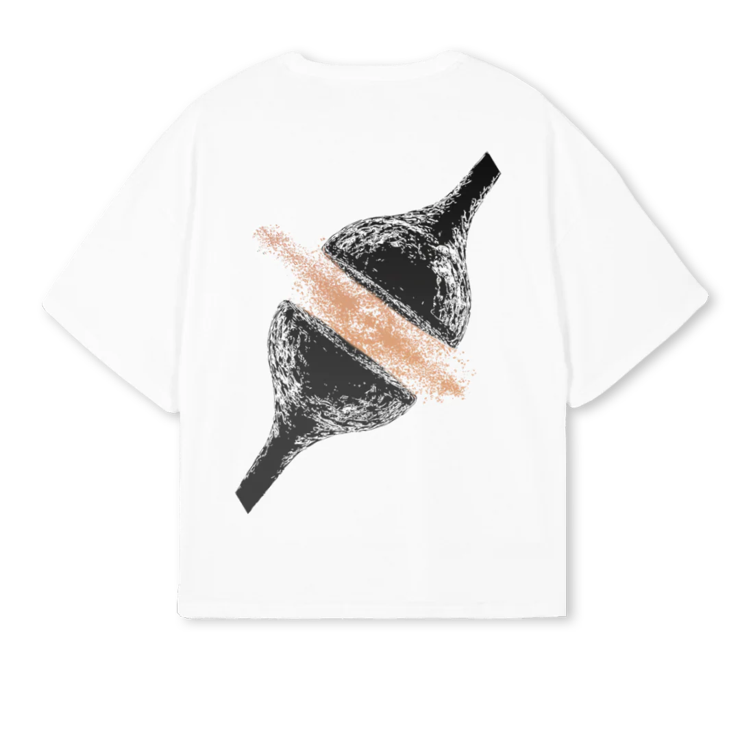 SYNAPSEORANGE White Oversized Boxy Tee. - Image 2