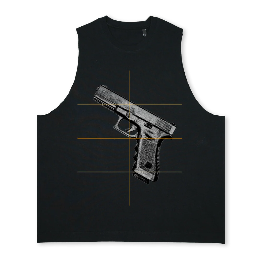 TANKTOP Deep Black Oversized Vest.