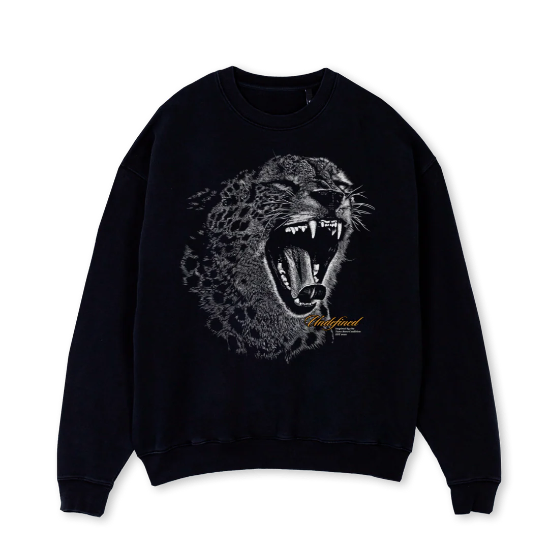 TANO BORA C Black Oversized Crewneck Sweater.