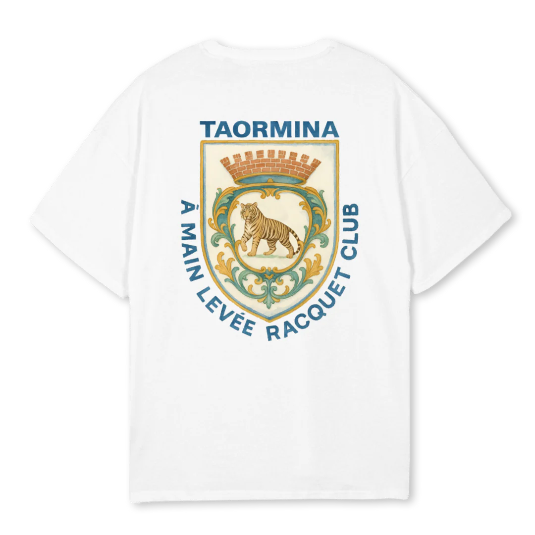 TAORMINARACQUETCLUB White Oversized Tee. - Image 2