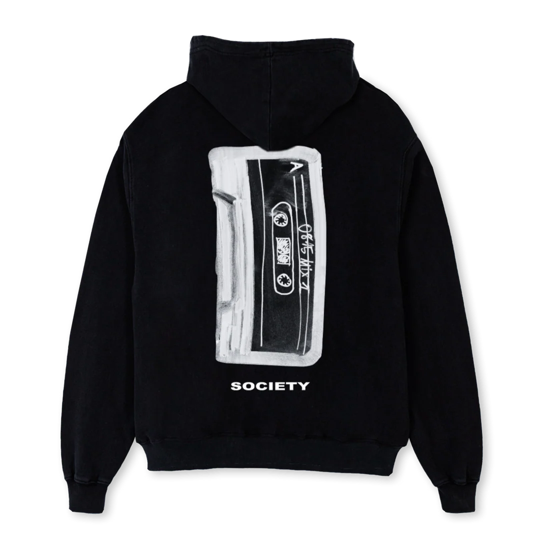 TAPEHOOD Black Oversized Hoodie. - Image 2