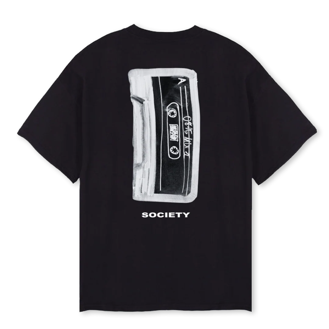 TAPEWHITE Black Oversized Tee. - Image 2