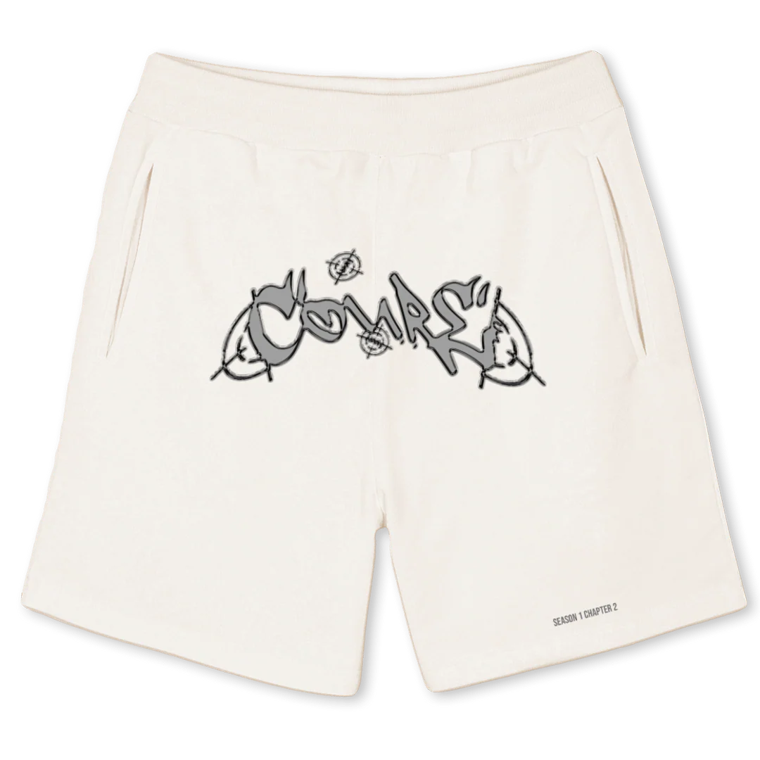 TARGETSHORTCOURE Vintage White Sweatshorts.