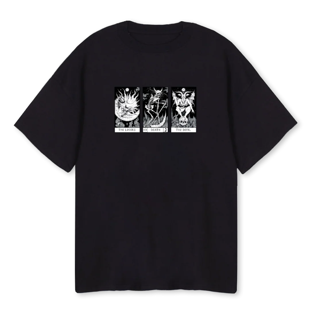TAROBW Black Oversized Tee.