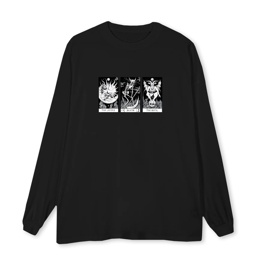 TAROLONG Black Oversized LS Tee.