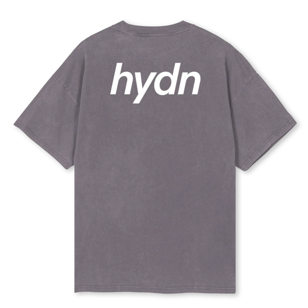 TAUPEWHITEPRINT Pigment Grey Oversized Tee. - Image 2