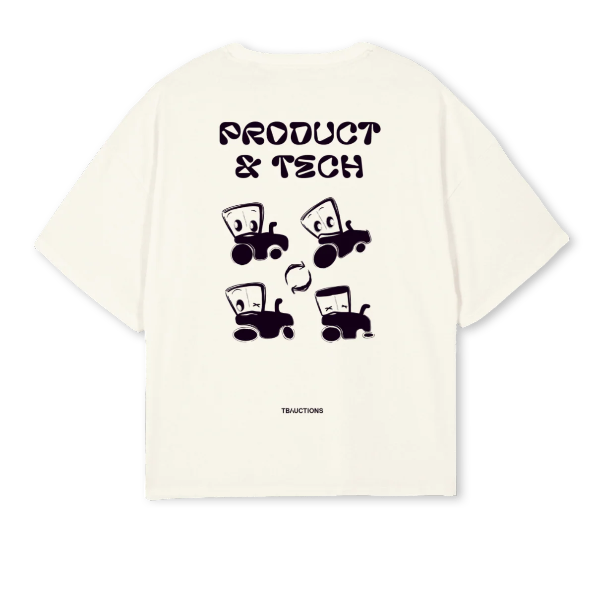 TBAUCTIONS Cream Oversized Boxy Tee. - Image 2