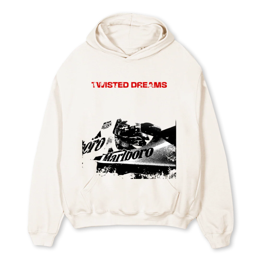 TDONE Vintage White Oversized Hoodie.