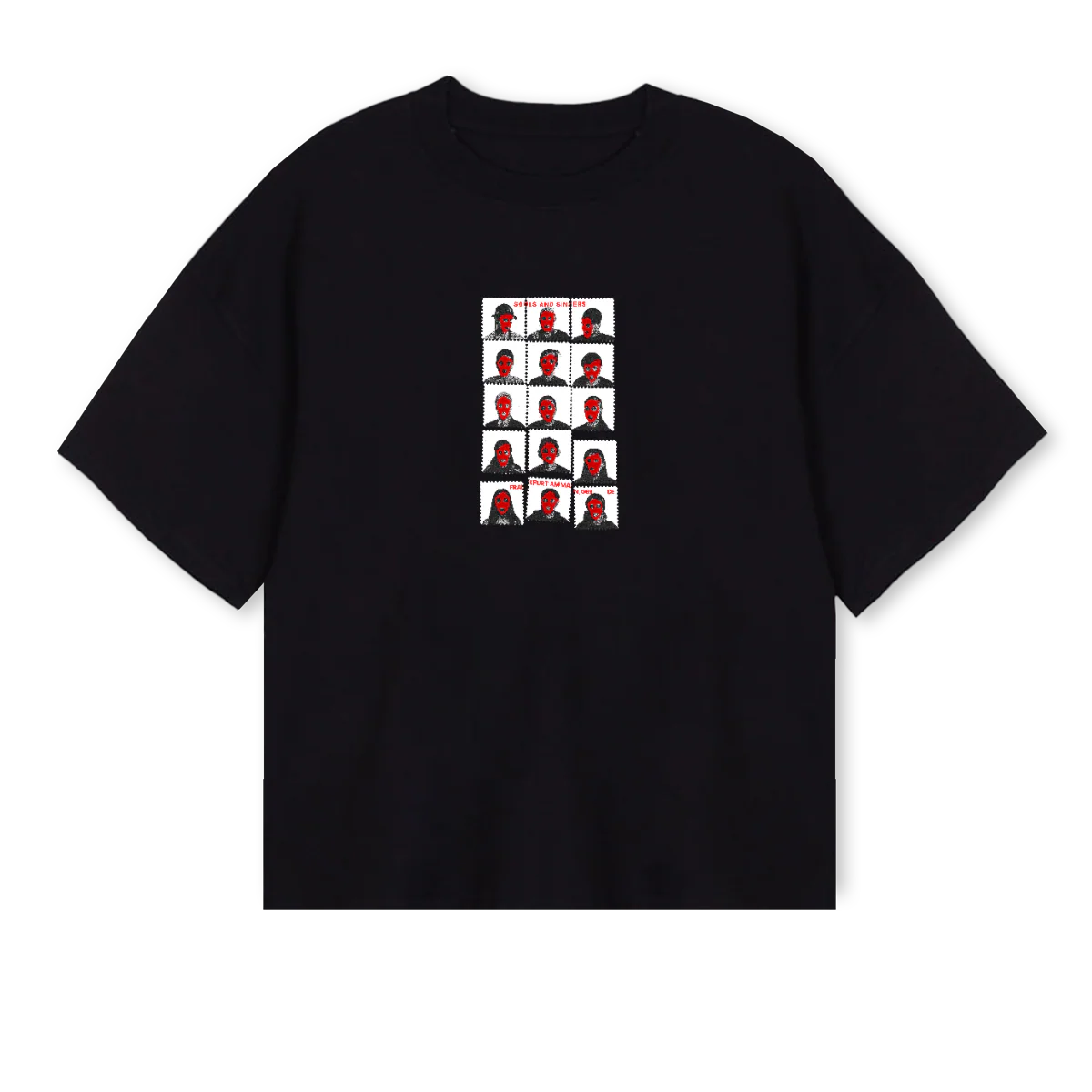 TEAMPHOTOSBOXYBLACK Black Oversized Boxy Tee.