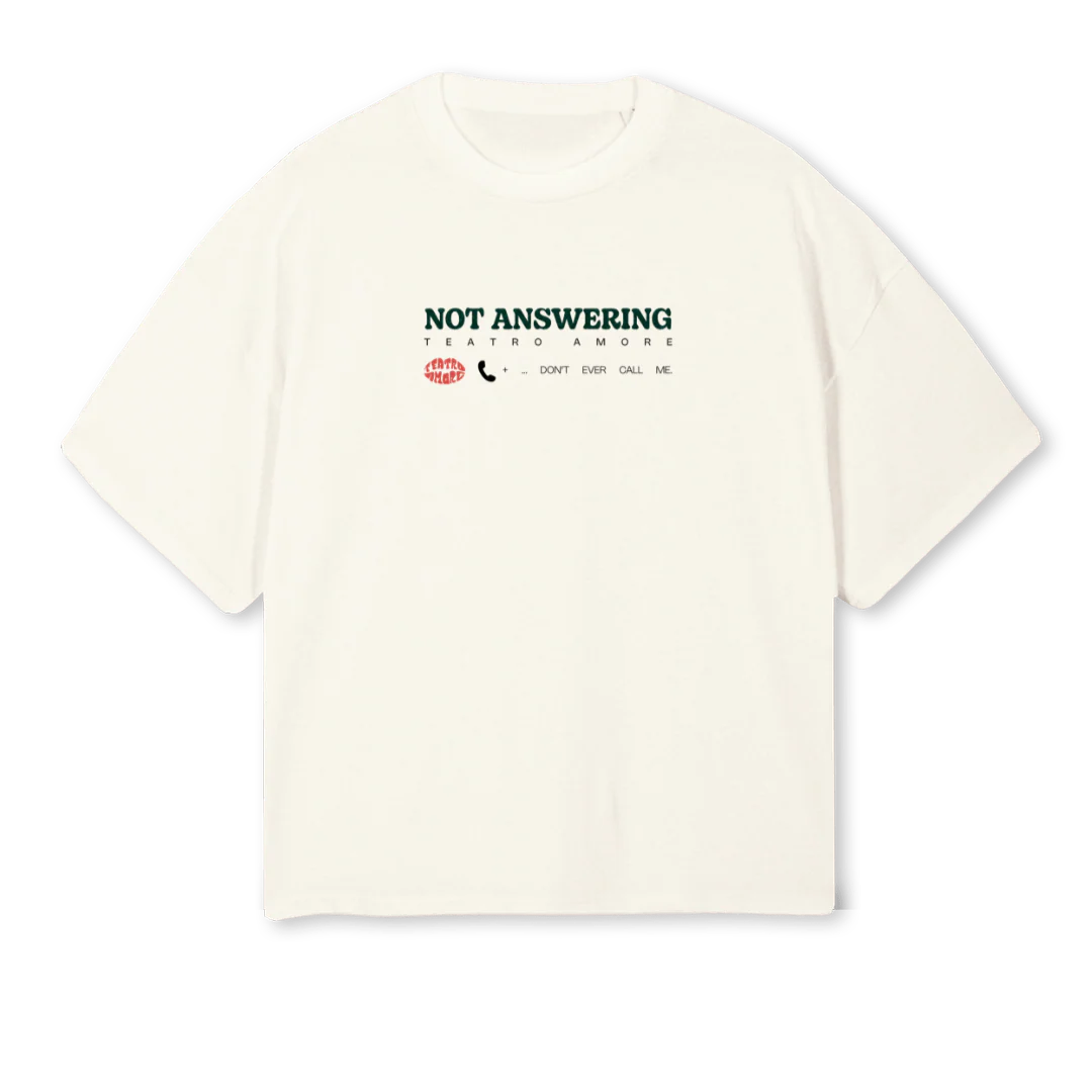 TEATRO AMORE  Cream Oversized Boxy Tee.