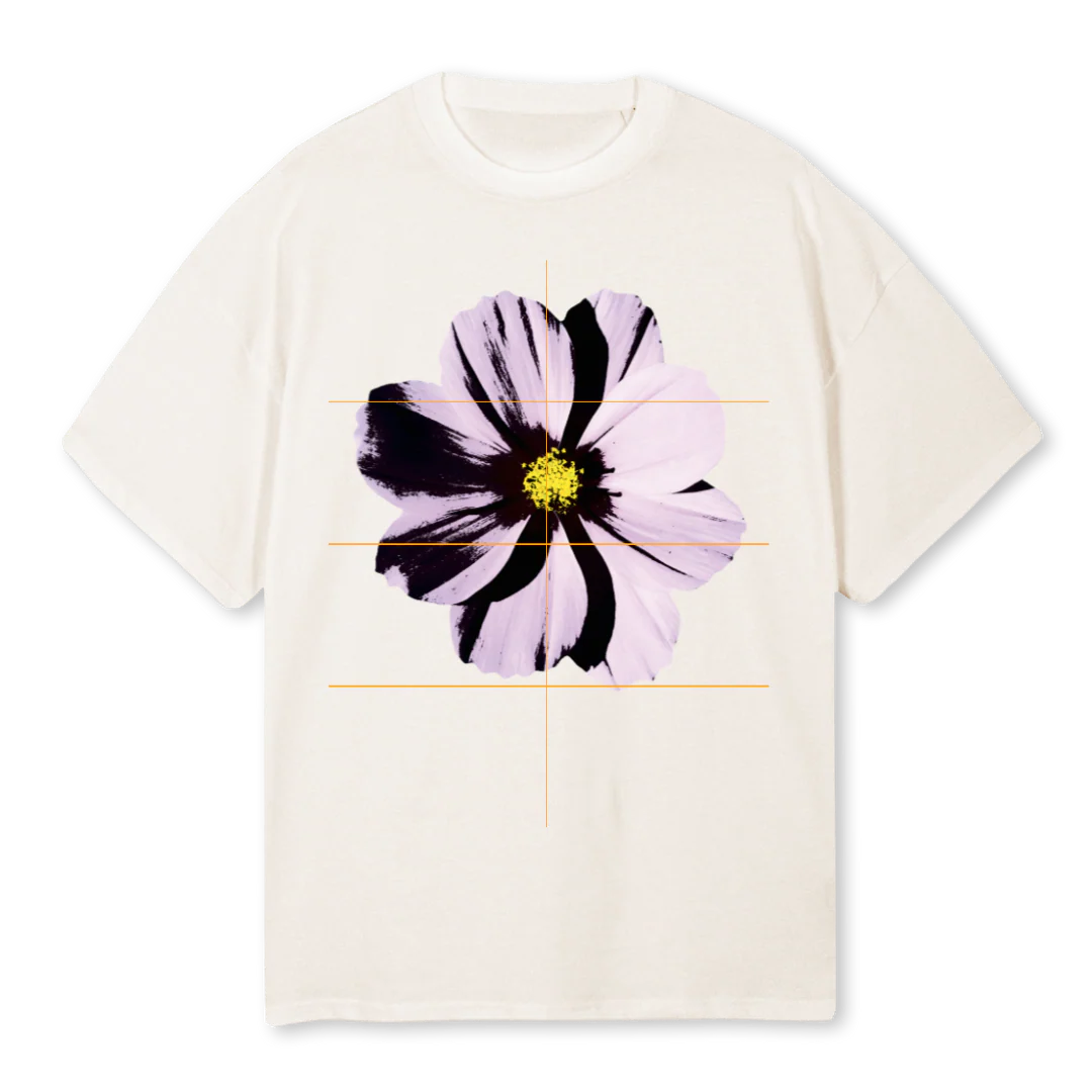 TECHNOFLOWERS Vintage White Oversized Tee.