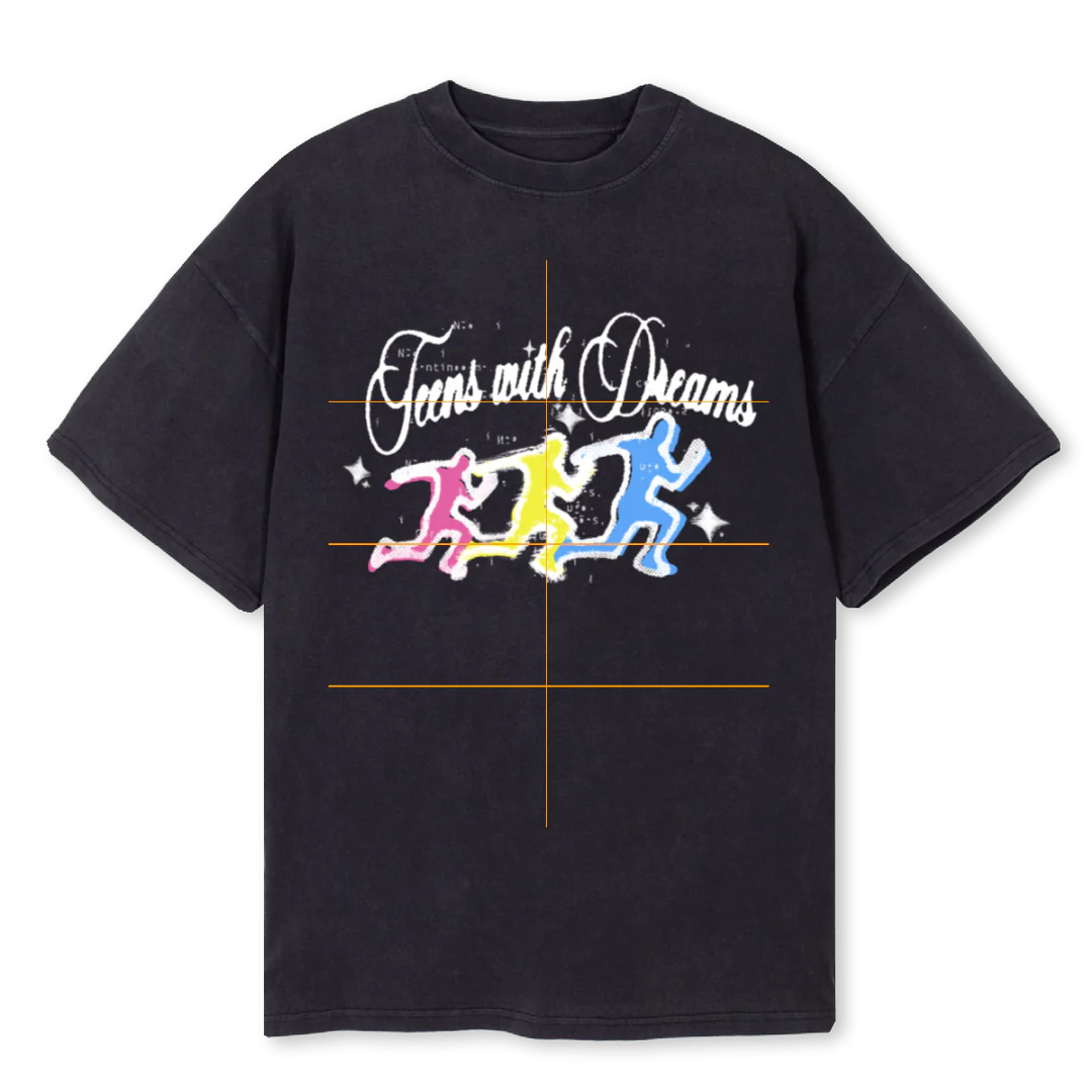 TEENSWITHDREAMTEE Vintage Black Oversized Tee.