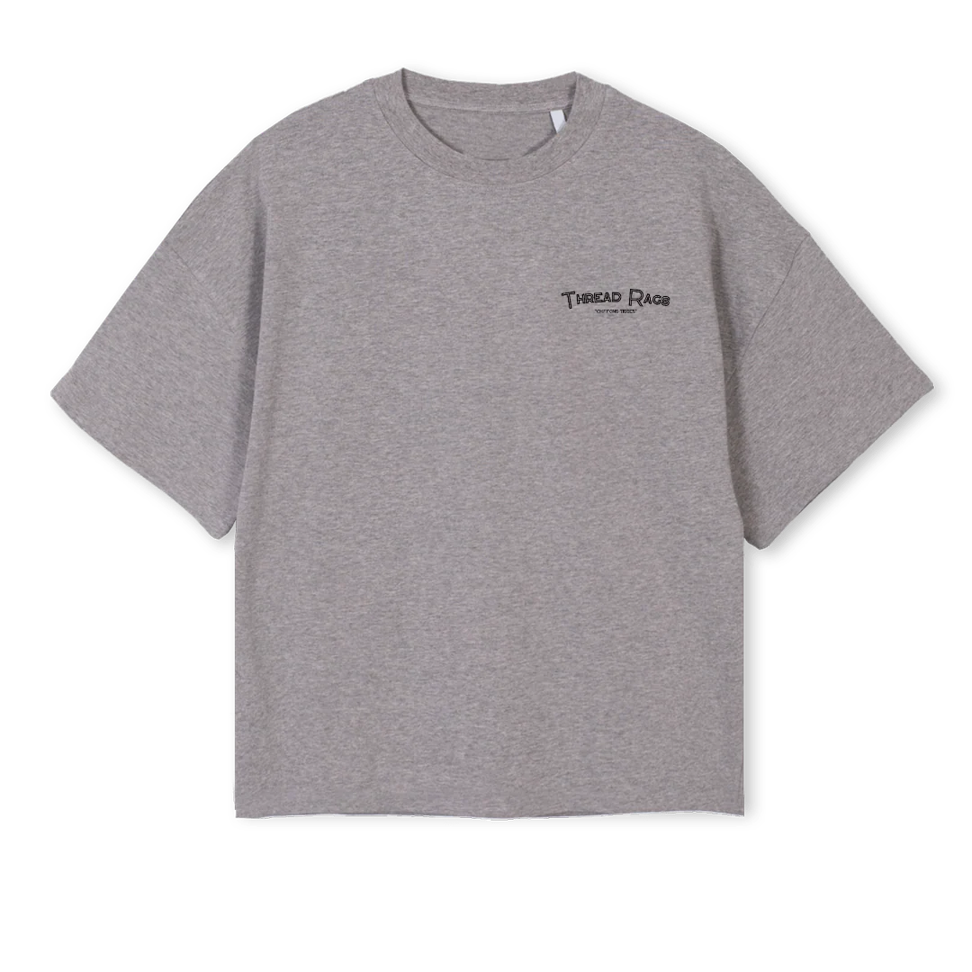 TEEWHITESTAFF Grey Marl Oversized Boxy Tee.