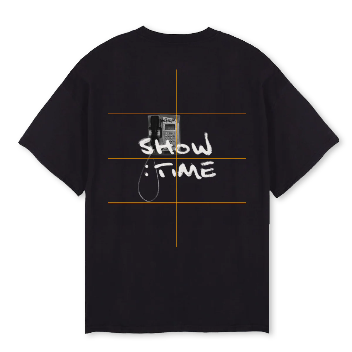 TELEPHONE Black Oversized Tee. - Image 2