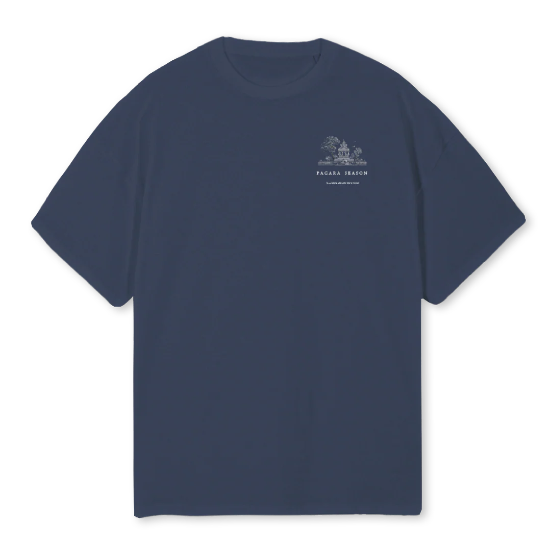 TEMPLE Navy Blue Oversized Tee.