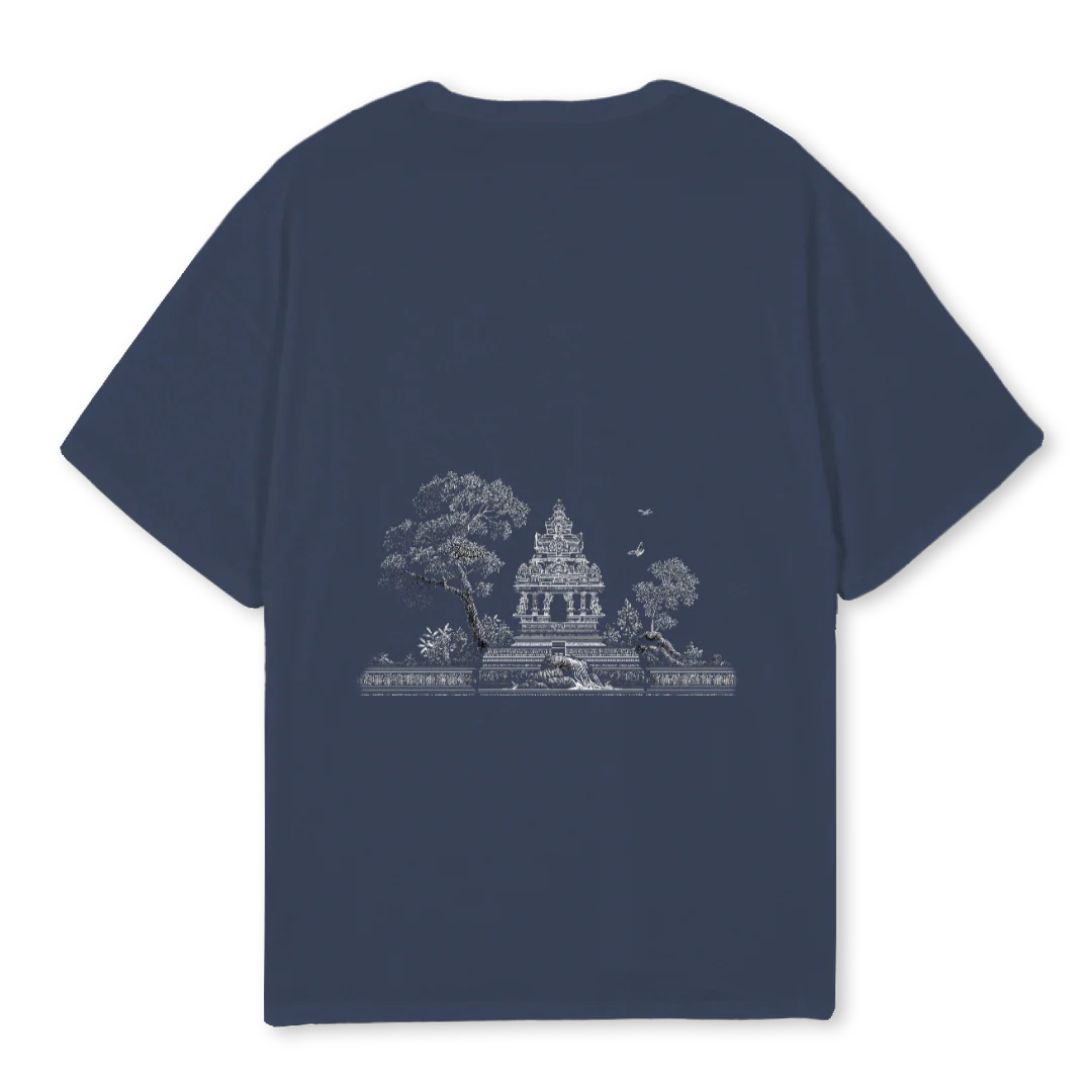 TEMPLE Navy Blue Oversized Tee. - Image 2