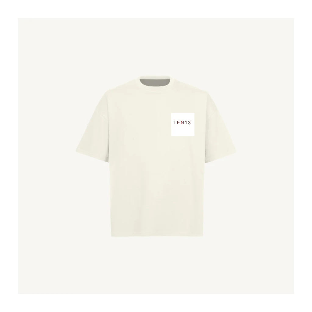 ten.13 Vintage White Oversized Boxy Tee.