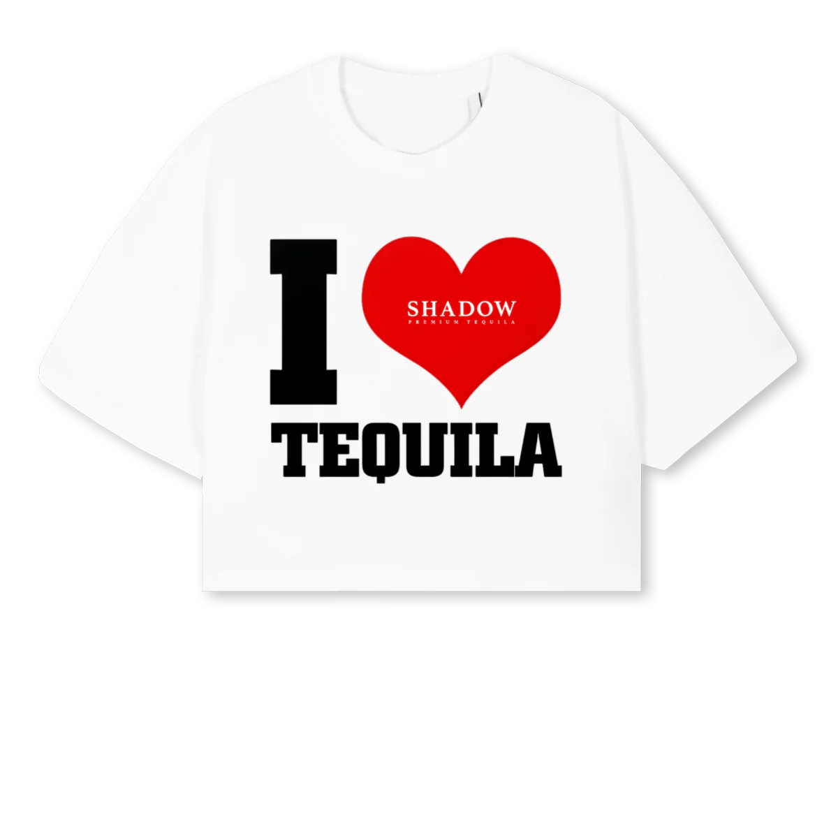 TEQ White Cropped Oversized Tee.