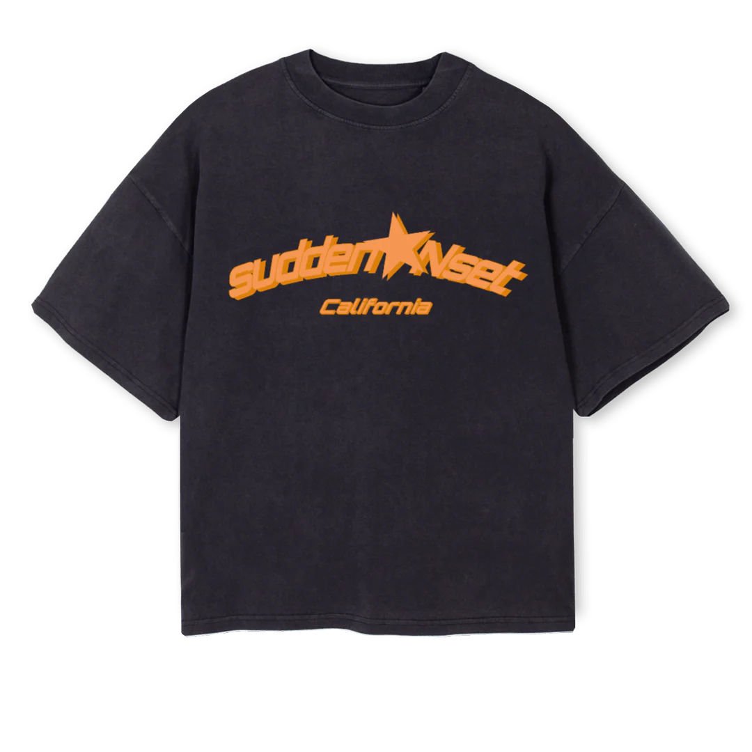 TERCERD Vintage Black Oversized Boxy Tee.