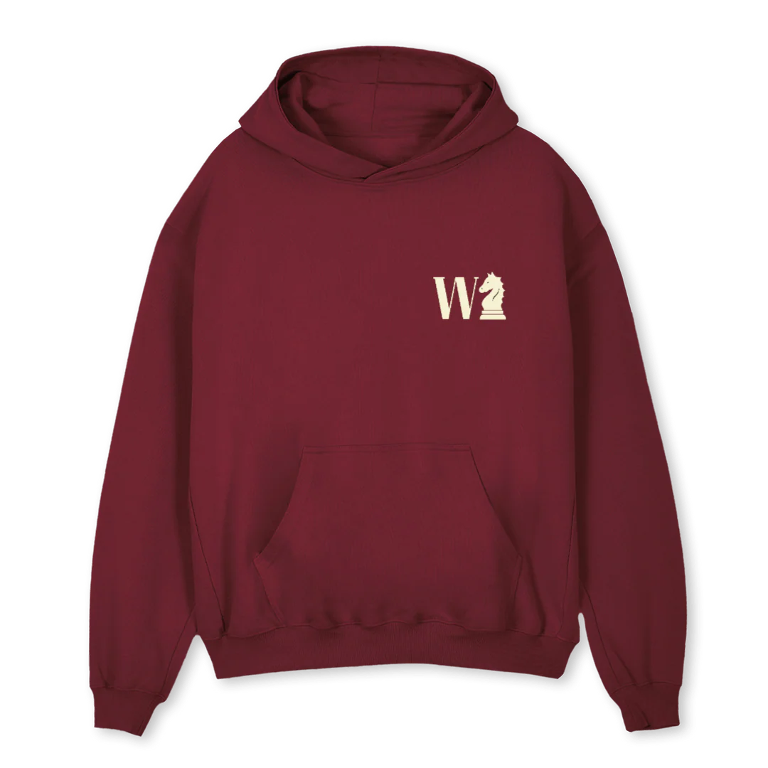 TESTEINS Burgundy Oversized Hoodie.
