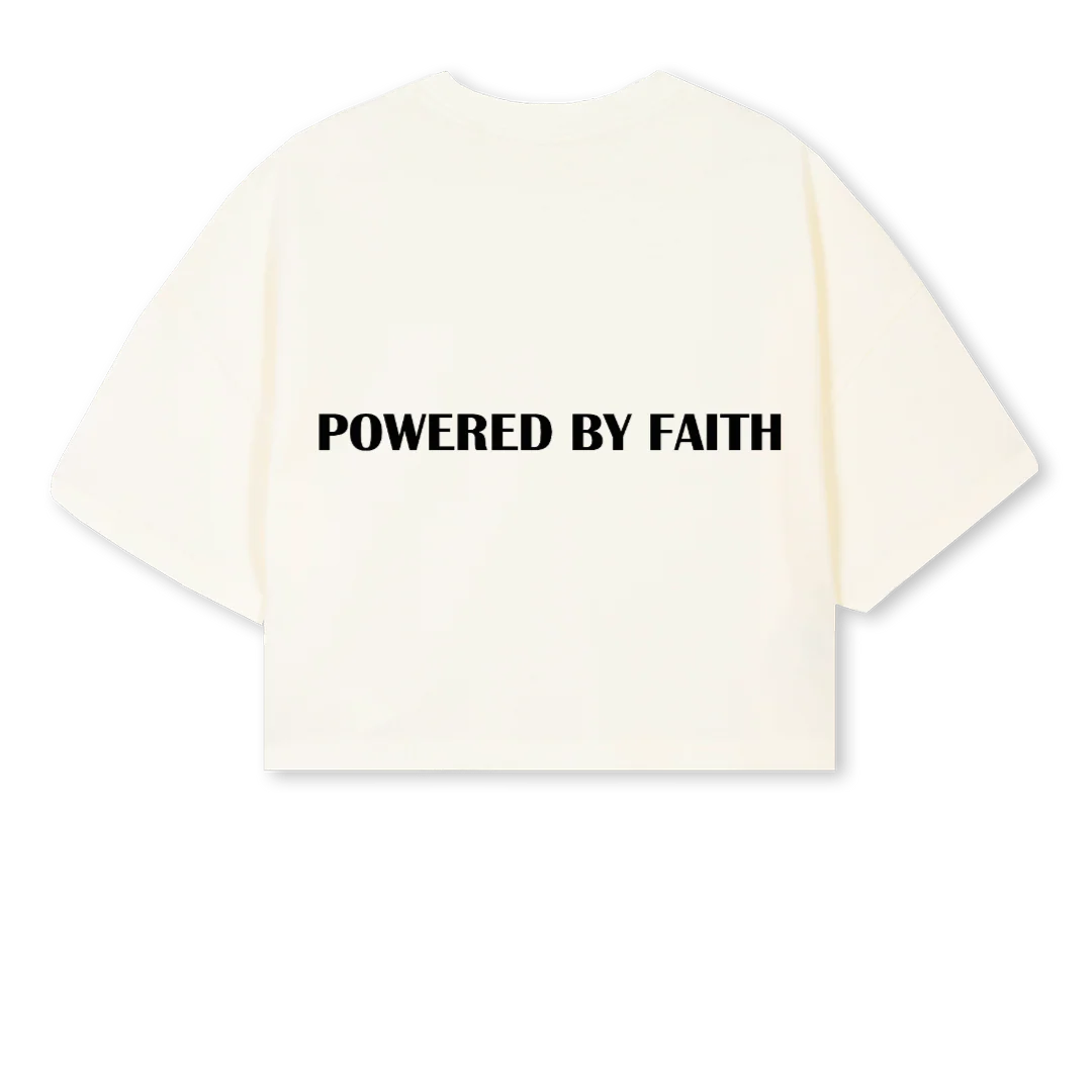 TESTLOGO Cream Cropped Oversized Tee. - Image 2