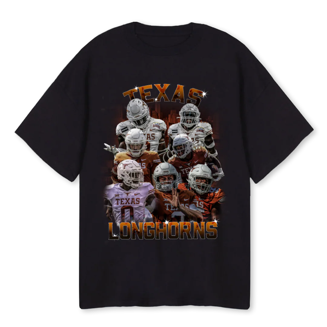 TEXAS VINTAGE TEE Black Oversized Tee.