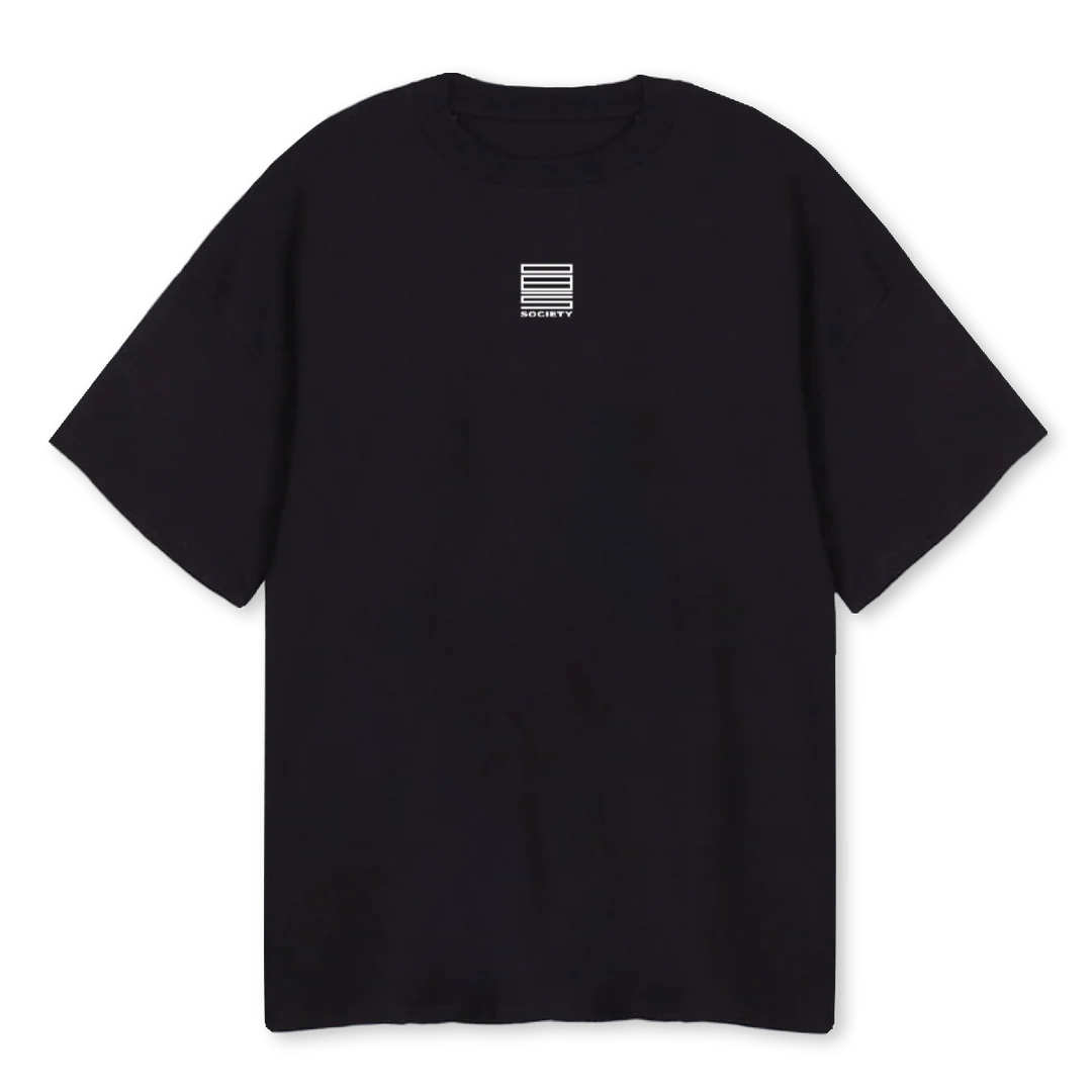 TEXTEINS Black Oversized Tee.