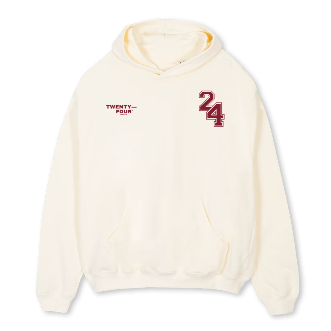 TFHOODICREAMBURGUNDY Cream Oversized Hoodie.