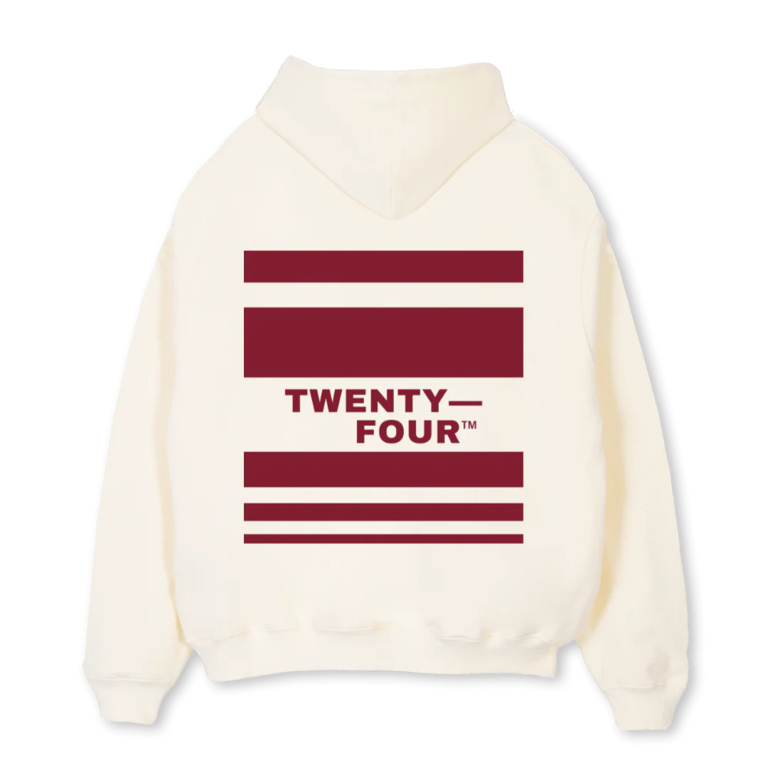 TFHOODICREAMBURGUNDY Cream Oversized Hoodie. - Image 2