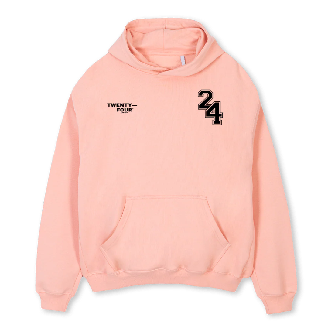 TFHOODIPINKCLAYBLACK Pink Clay Oversized Hoodie.