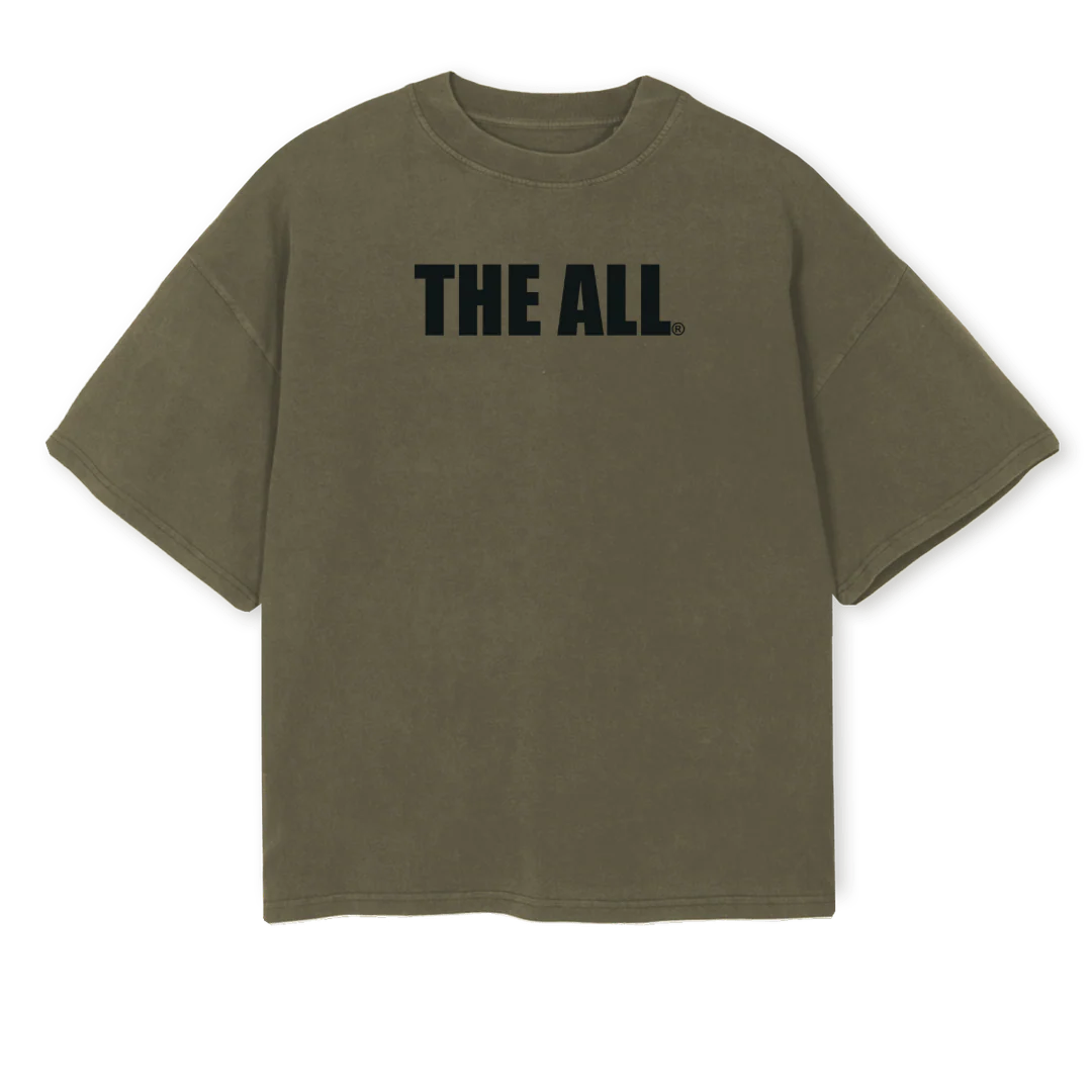 TFRONT Vintage Olive Oversized Boxy Tee.
