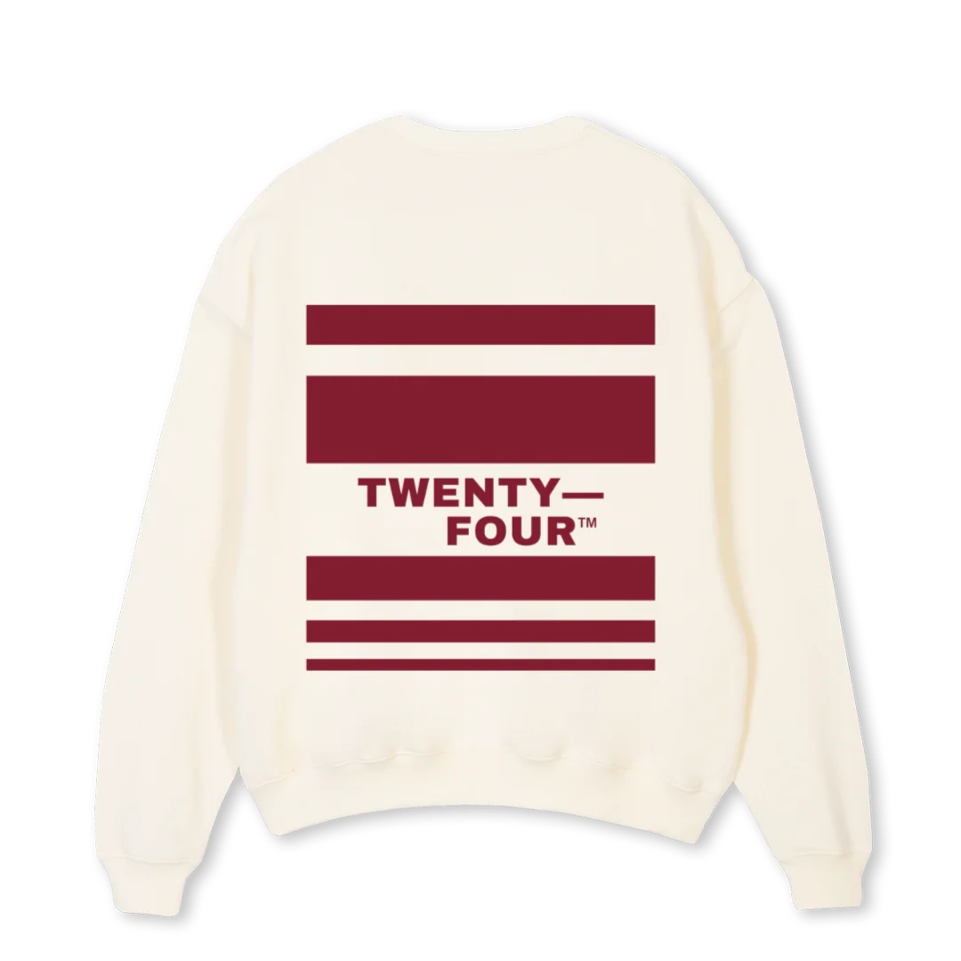 TFSWEATCREAMBURGUNDY Cream Oversized Crewneck Sweater. - Image 2