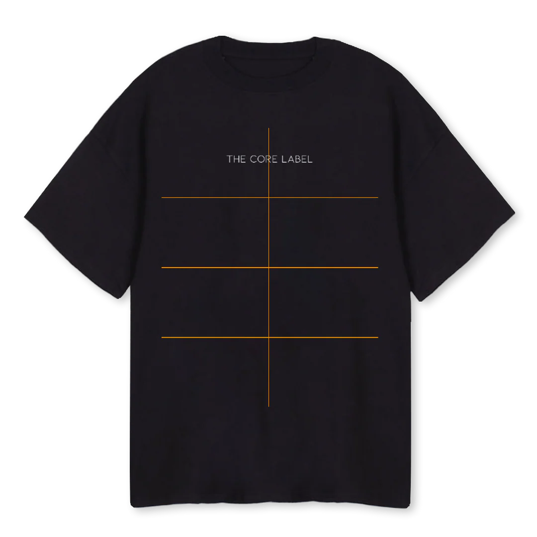THE CORE LABEL SHIRT Black Oversized Tee.