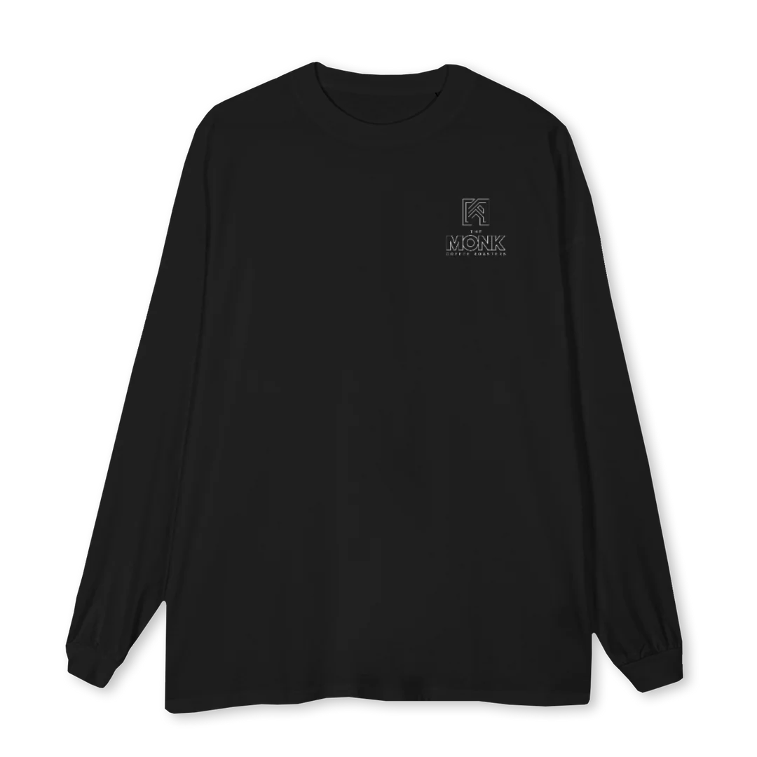 THE MONK FUEL Black Oversized LS Tee.