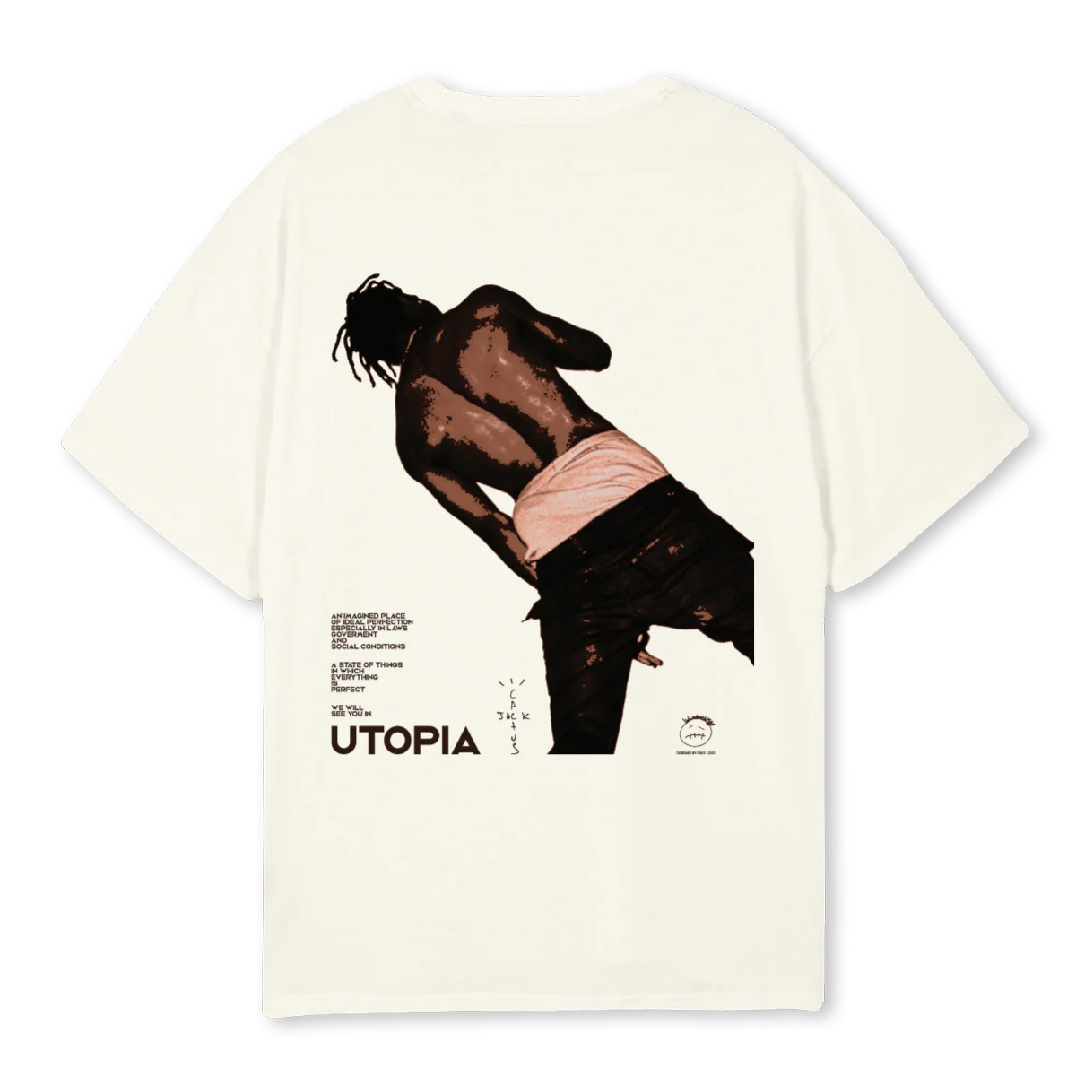 THE SCOTT Cream Oversized Tee. - Image 2