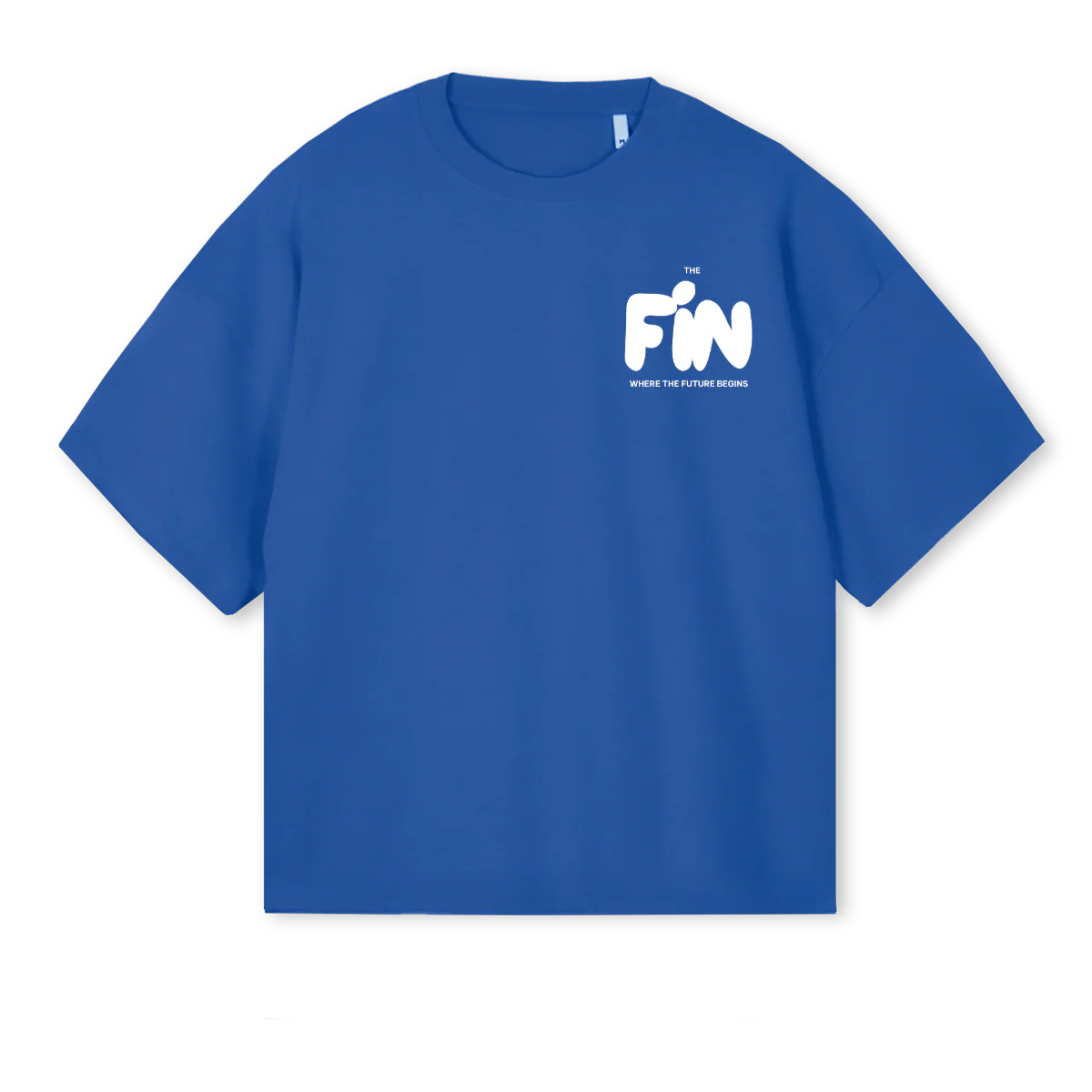 THEFINFUTUREBEGINSBL Cobalt Blue Oversized Boxy Tee.