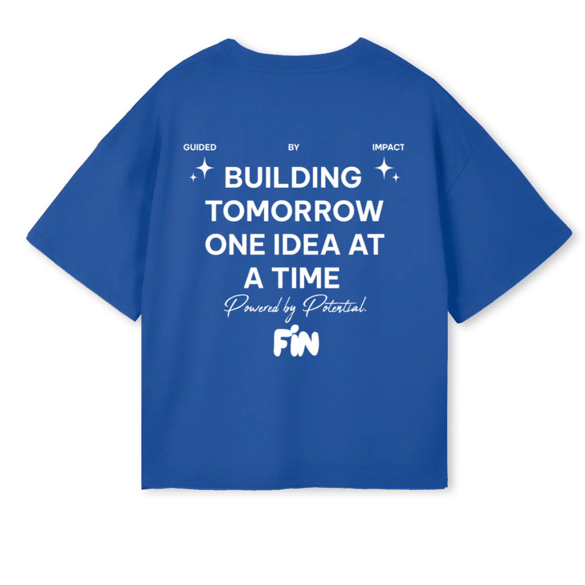 THEFINFUTUREBEGINSBL Cobalt Blue Oversized Boxy Tee. - Image 2